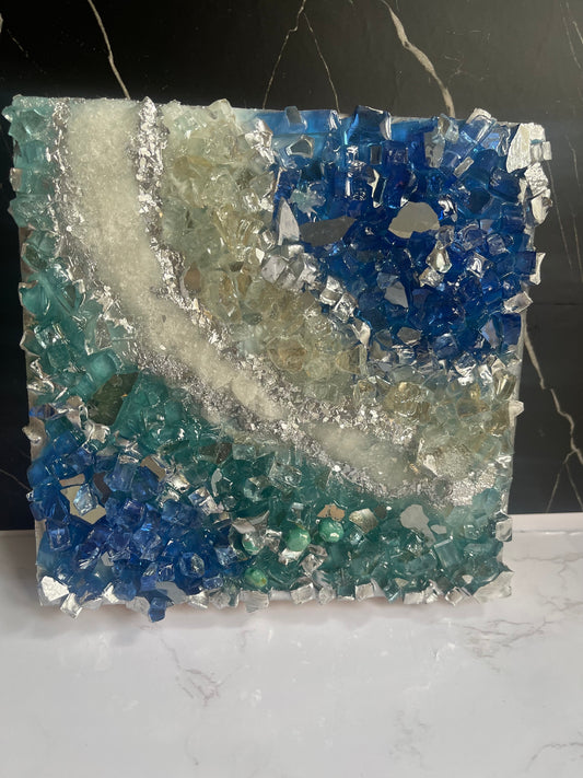 Frozen Tides – Crystal Shoreline Art